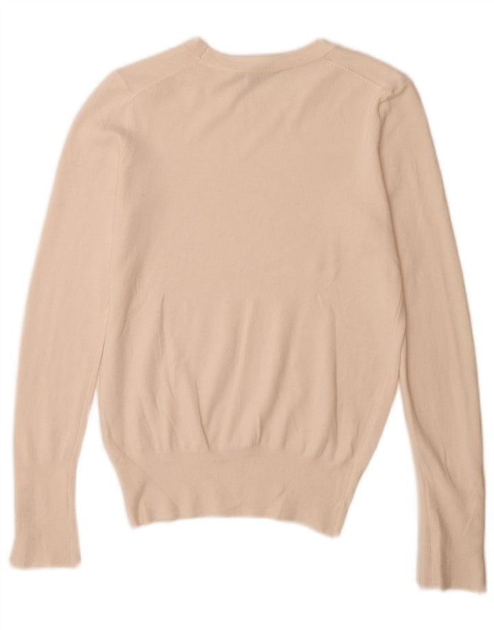 Suéter feminino Zara com gola canoa, Reino Unido 10, pequeno, branco