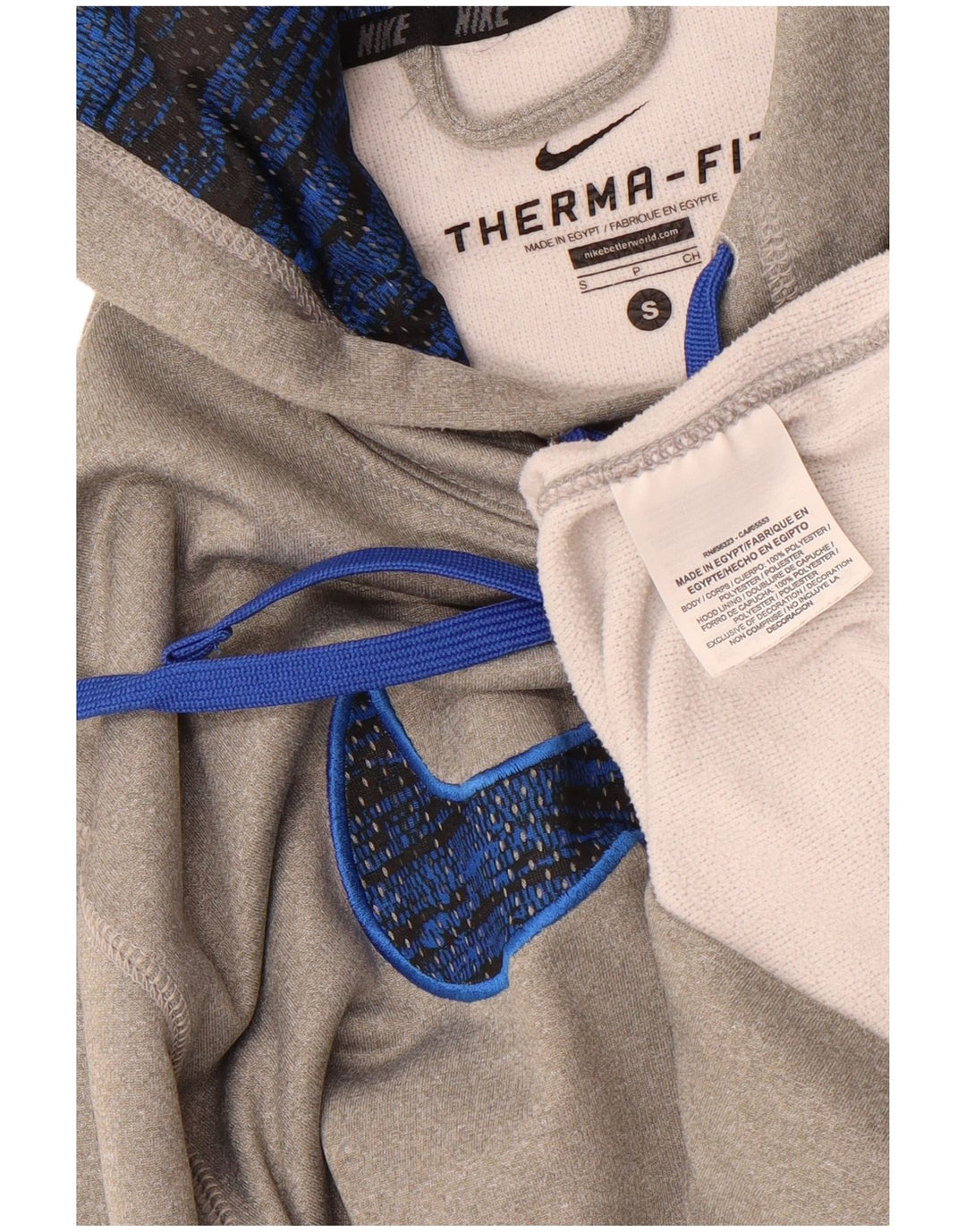 Suéter Nike Masculino Therma-Fit Graphic com capuz pequeno cinza poliéster