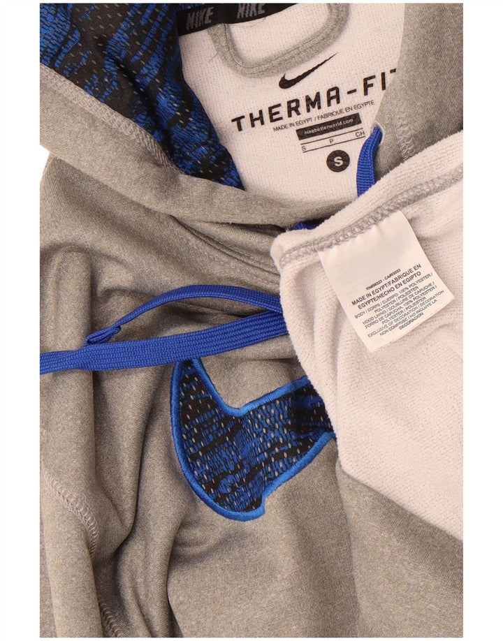 Suéter Nike Masculino Therma-Fit Graphic com capuz pequeno cinza poliéster