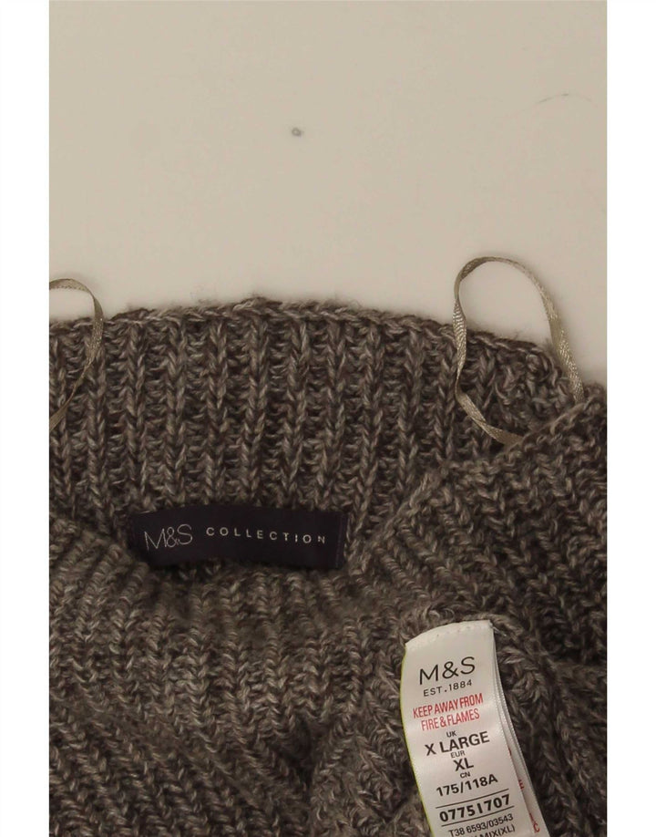 Suéter masculino Marks & Spencer com gola tartaruga XL acrílico manchado cinza