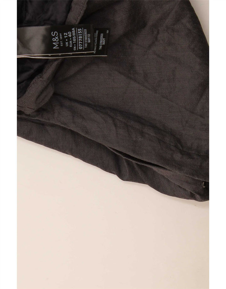 Jaqueta parka feminina com capuz Marks & Spencer Reino Unido 12 médio azul marinho poliamida