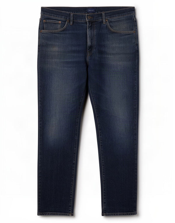 Jeans retos masculinos Gant W38 L32 algodão azul