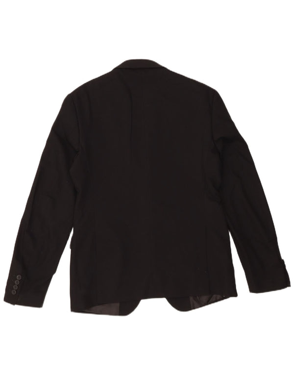 Jaqueta blazer masculina Zara com 2 botões EU 48 Viscose preta média