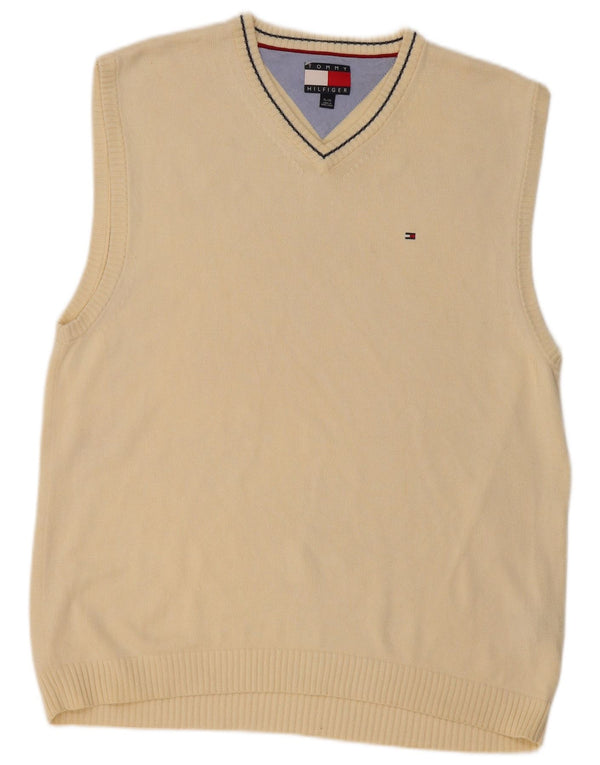Tommy Hilfiger Mens Vest Tank Top XL Algodão Bege