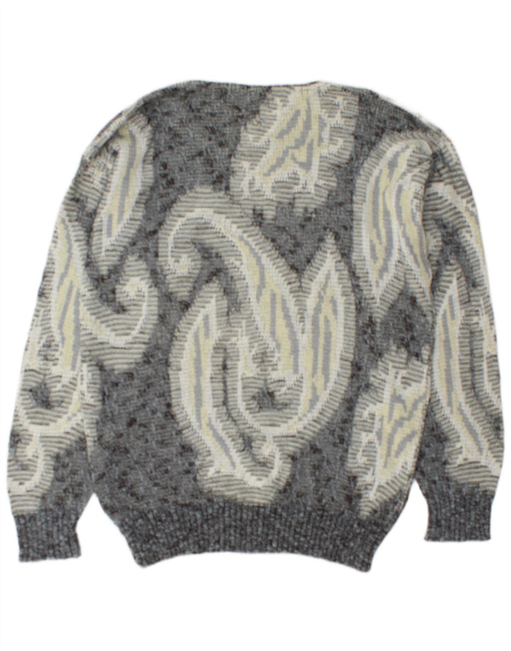 Suéter masculino Monello com gola canoa e algodão Paisley cinza grande