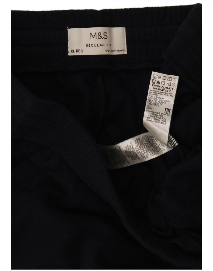 Calça de treino masculina de lã Marks & Spencer XL azul marinho poliéster