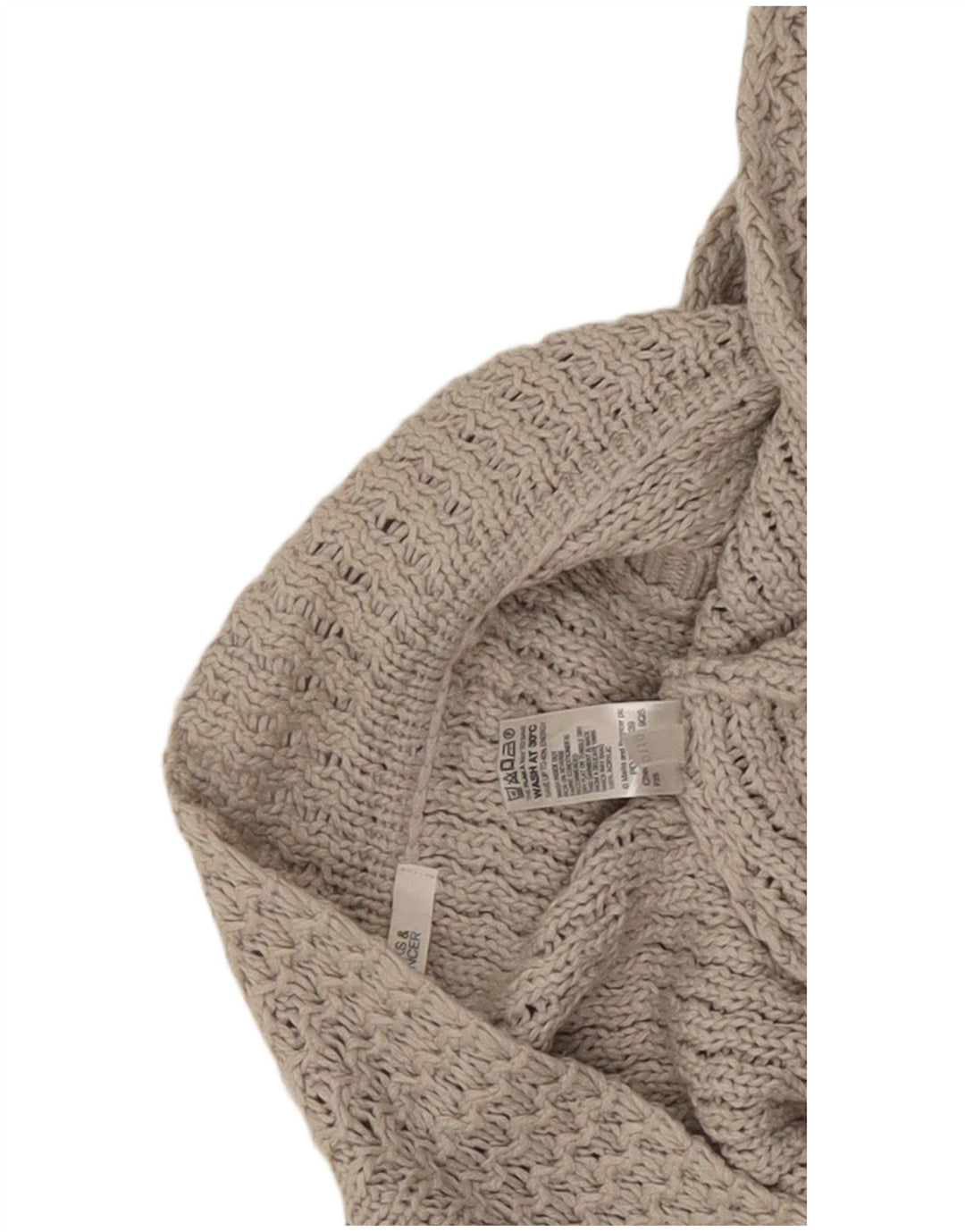 Suéter cardigã aberto sem mangas feminino Marks & Spencer Reino Unido 10 pequeno cinza