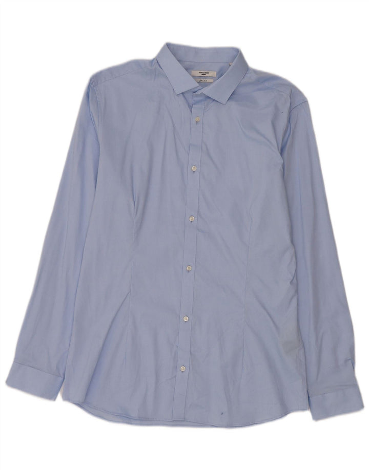 Camisa masculina Jack & Jones XL azul algodão