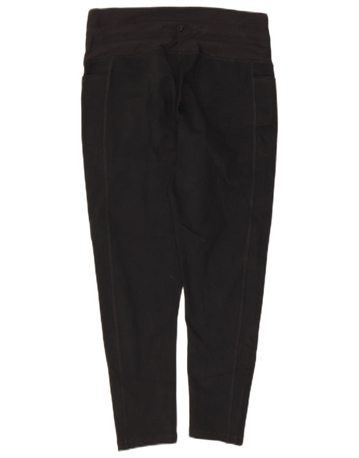 CHAMPION Capri Leggings Feminino Reino Unido 14 Grande Poliéster Preto