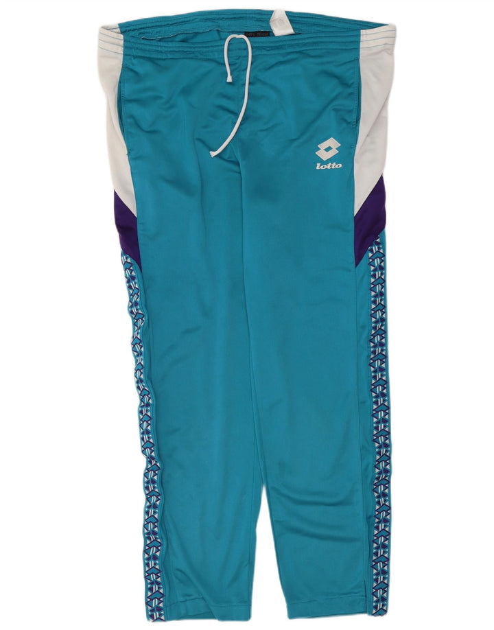 Lotto masculino gráfico completo agasalho XL azul colorblock poliéster