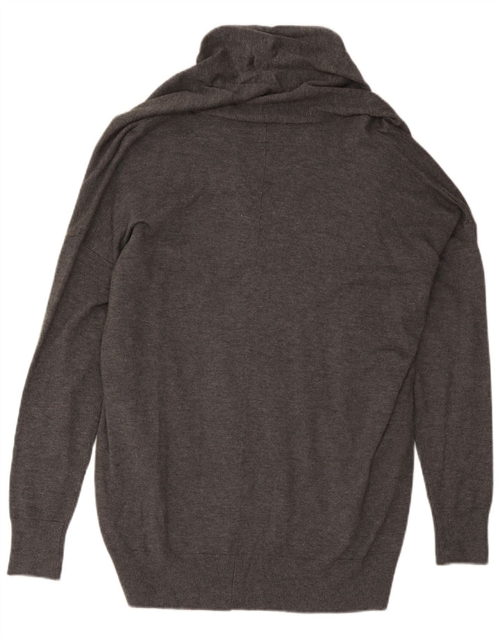 Suéter cardigã feminino grande Zara Reino Unido 16 viscose cinza grande