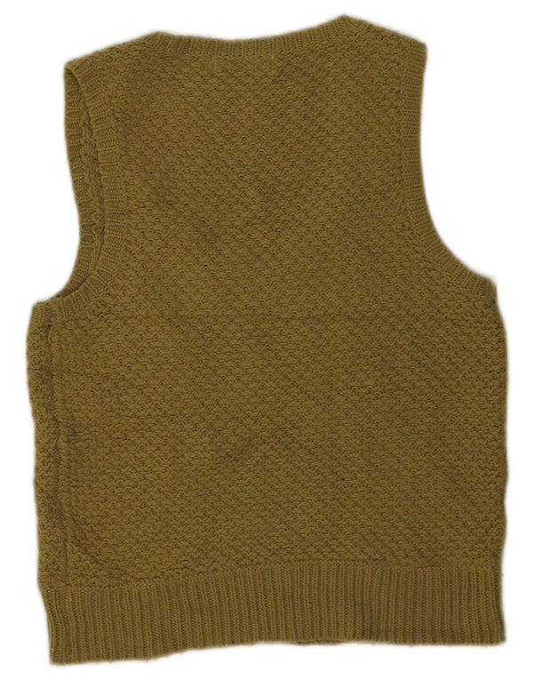 Topshop feminino colete regata Reino Unido 10 pequeno acrílico cáqui