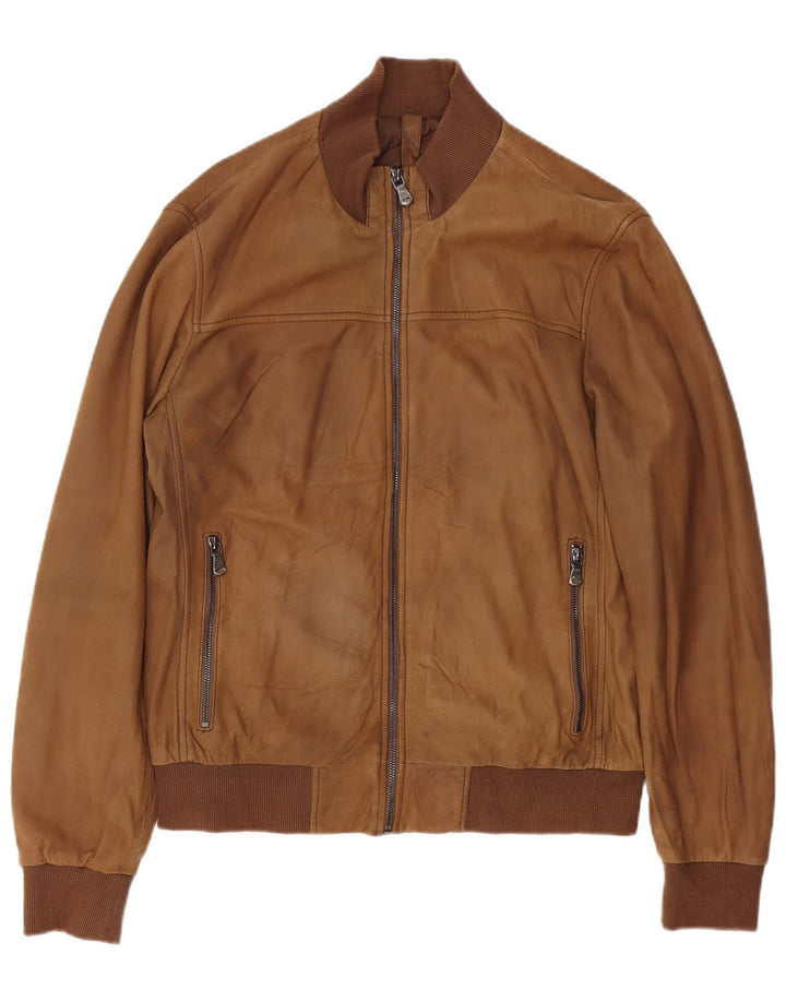 Jaqueta de couro masculina Conbipel IT 52 grande couro marrom