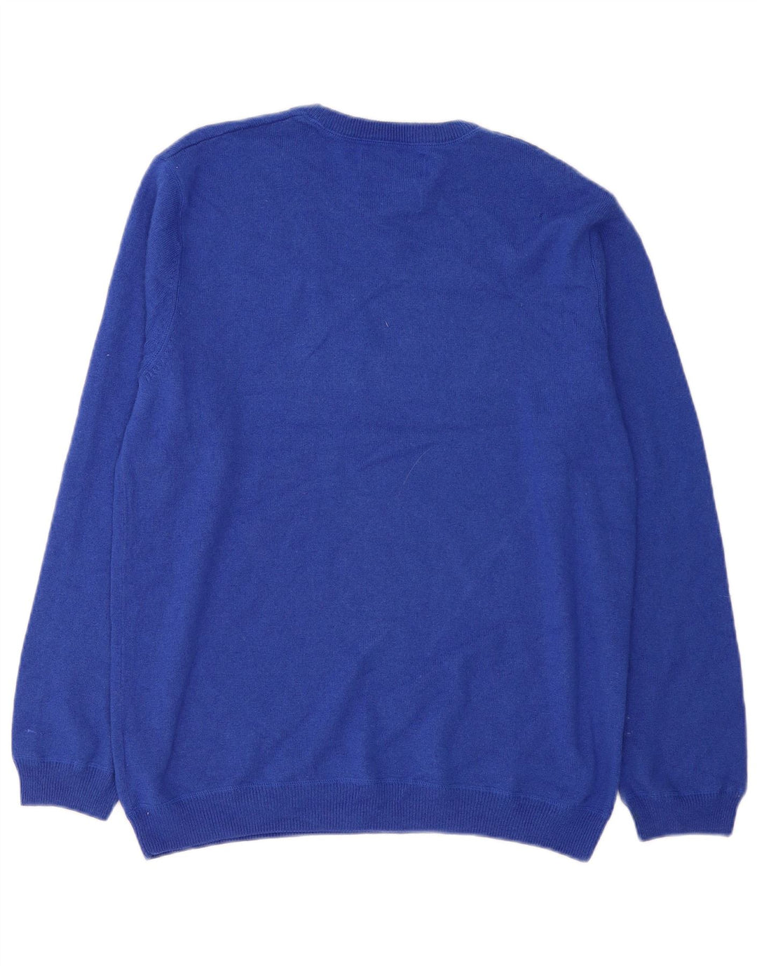 Suéter masculino Marks & Spencer com gola redonda, grande lã azul