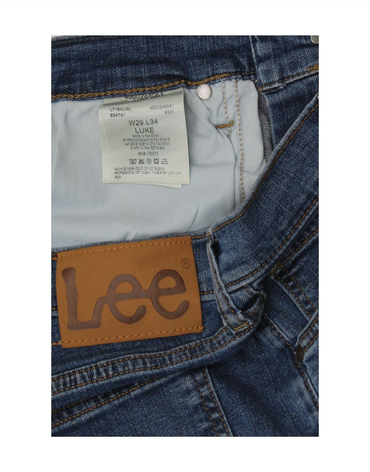 Lee Mens Luke Slim Jeans W29 L29 Azul Algodão