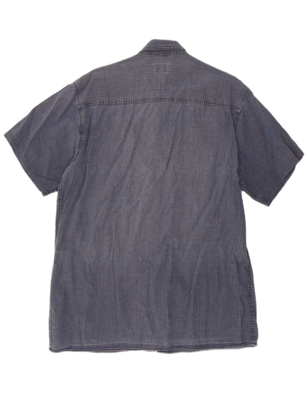 Camisa masculina de manga curta Calvin Klein Jeans XL azul marinho listrado