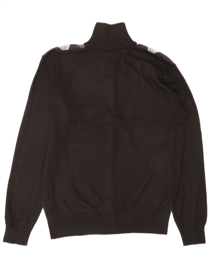Suéter cardigã masculino Pierre Cardin grande preto argyle/poliéster diamante