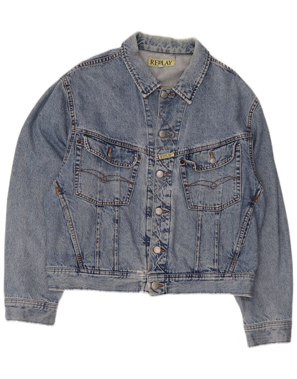 Jaqueta jeans masculina Replay UK 38 algodão azul médio