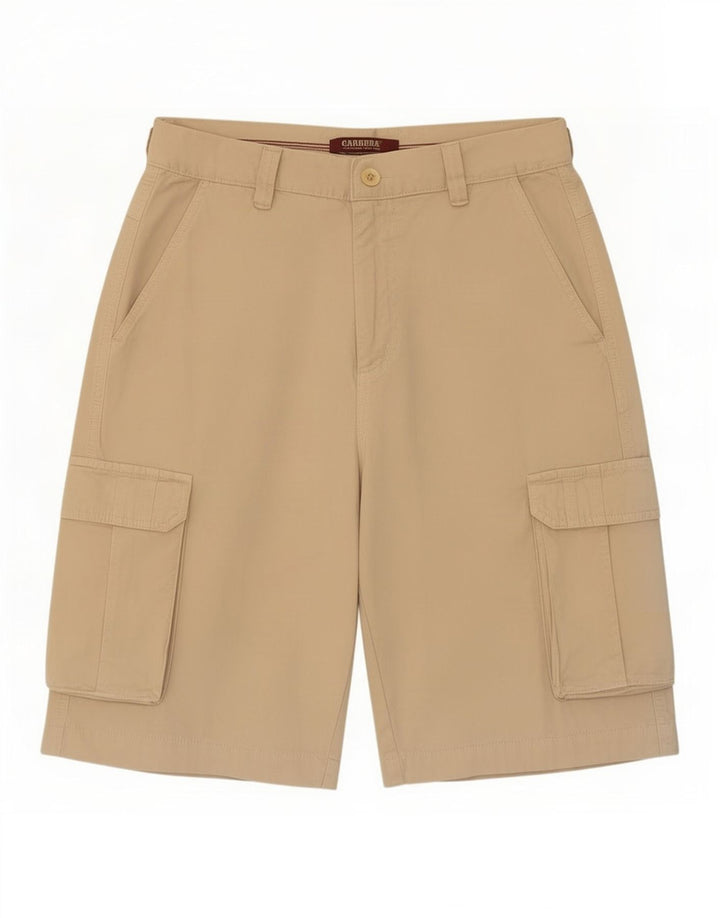 Carrera Mens Cargo Shorts IT 46 Pequeno W28 Algodão Bege