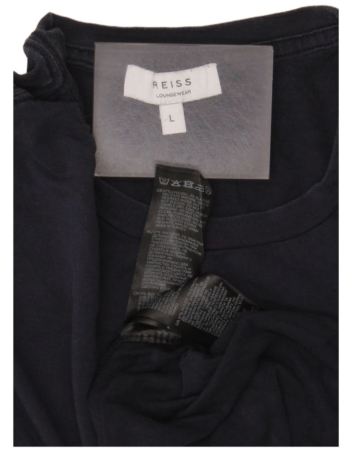 Camiseta masculina Reiss Top grande Lyocell azul marinho