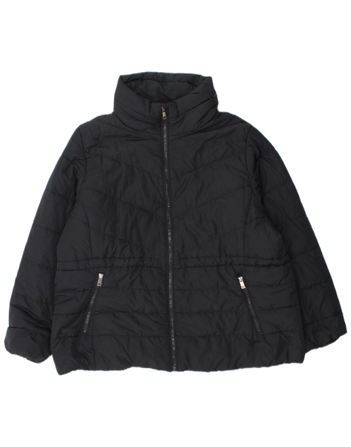 Jaqueta feminina acolchoada com capuz Marks & Spencer UK 22 3XL poliéster preto