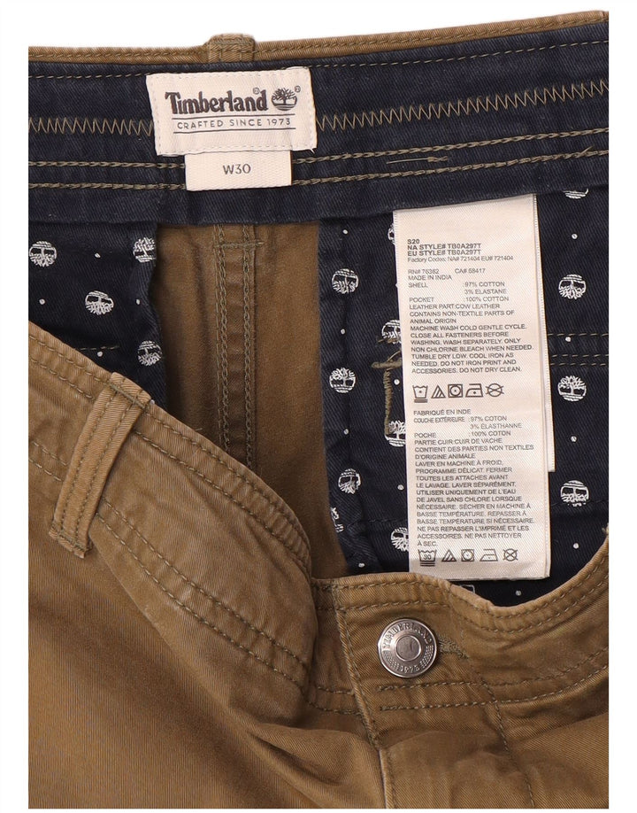 Timberland Mens Cargo Shorts W30 Médio Algodão Bege