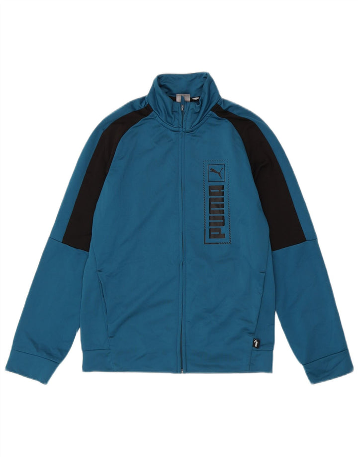 Jaqueta Puma Boys Graphic Tracksuit Top 11-12 Anos Azul Colorblock