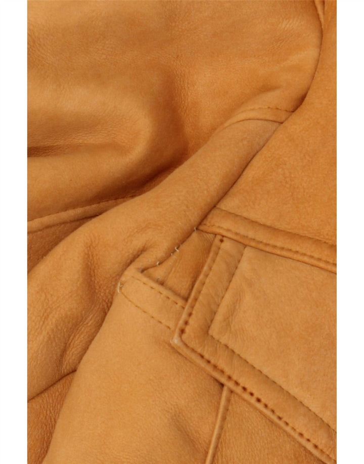 Jaqueta masculina vintage de shearling UK 40 grande shearling bege