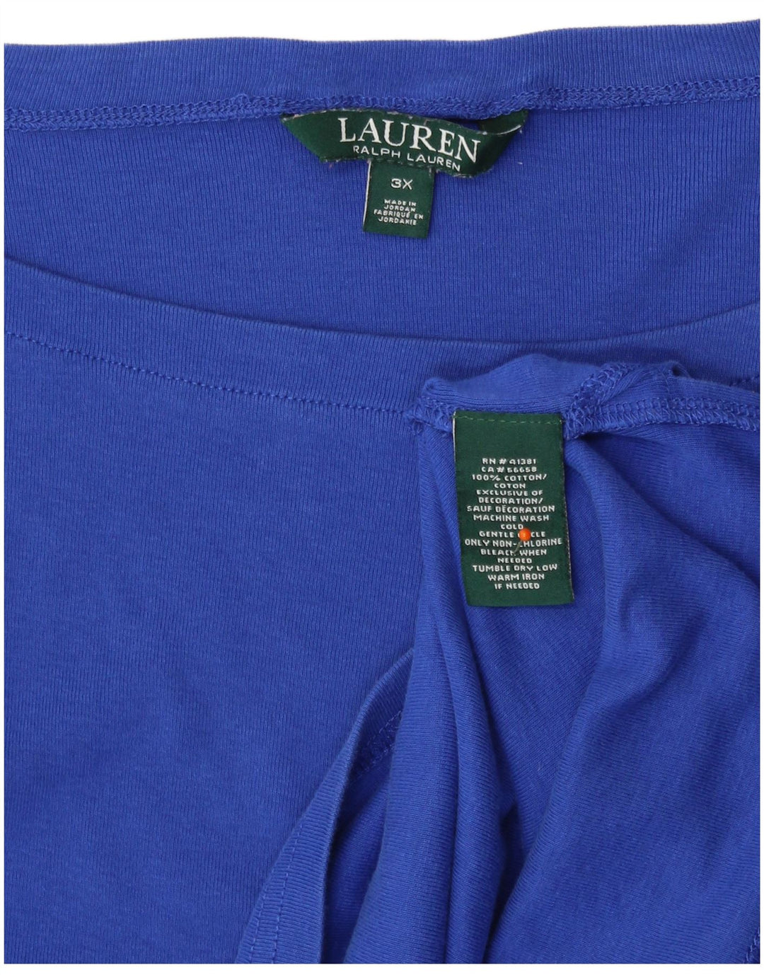 Camiseta feminina RALPH LAUREN Top UK 22 3XL algodão azul