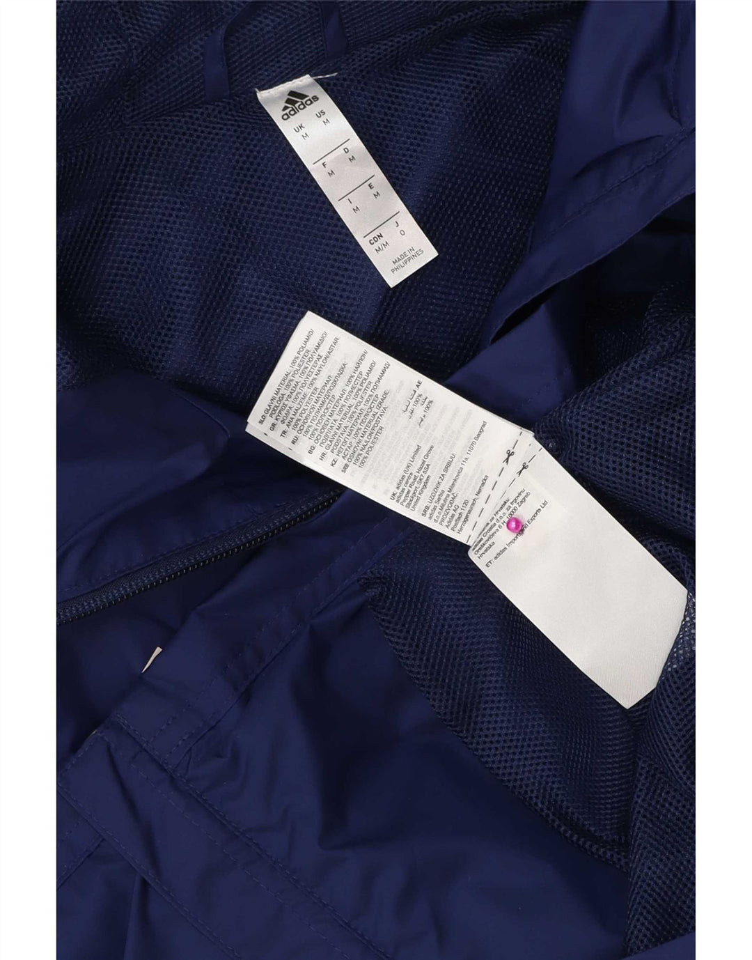 Adidas Mens Graphic Hooded Rain Jacket UK 38 Médio Azul Marinho Poliéster