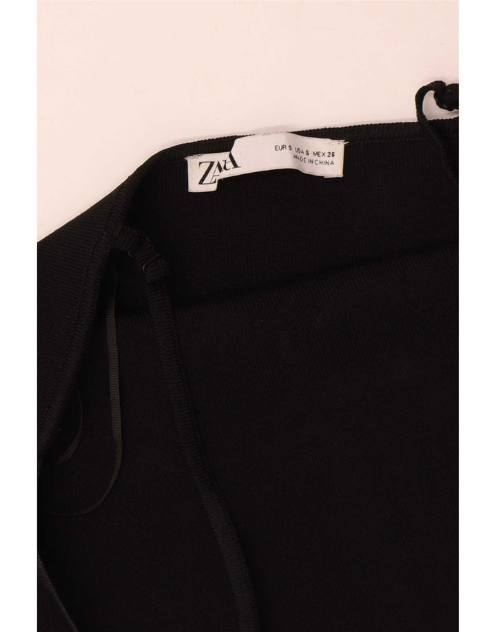 Vestido Slip Feminino Zara UK 8 Pequeno Preto