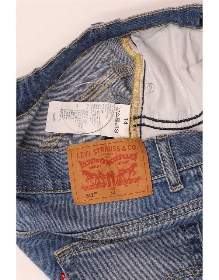 Shorts jeans Levi's Boys 511 Slim 13-14 anos W26 azul algodão