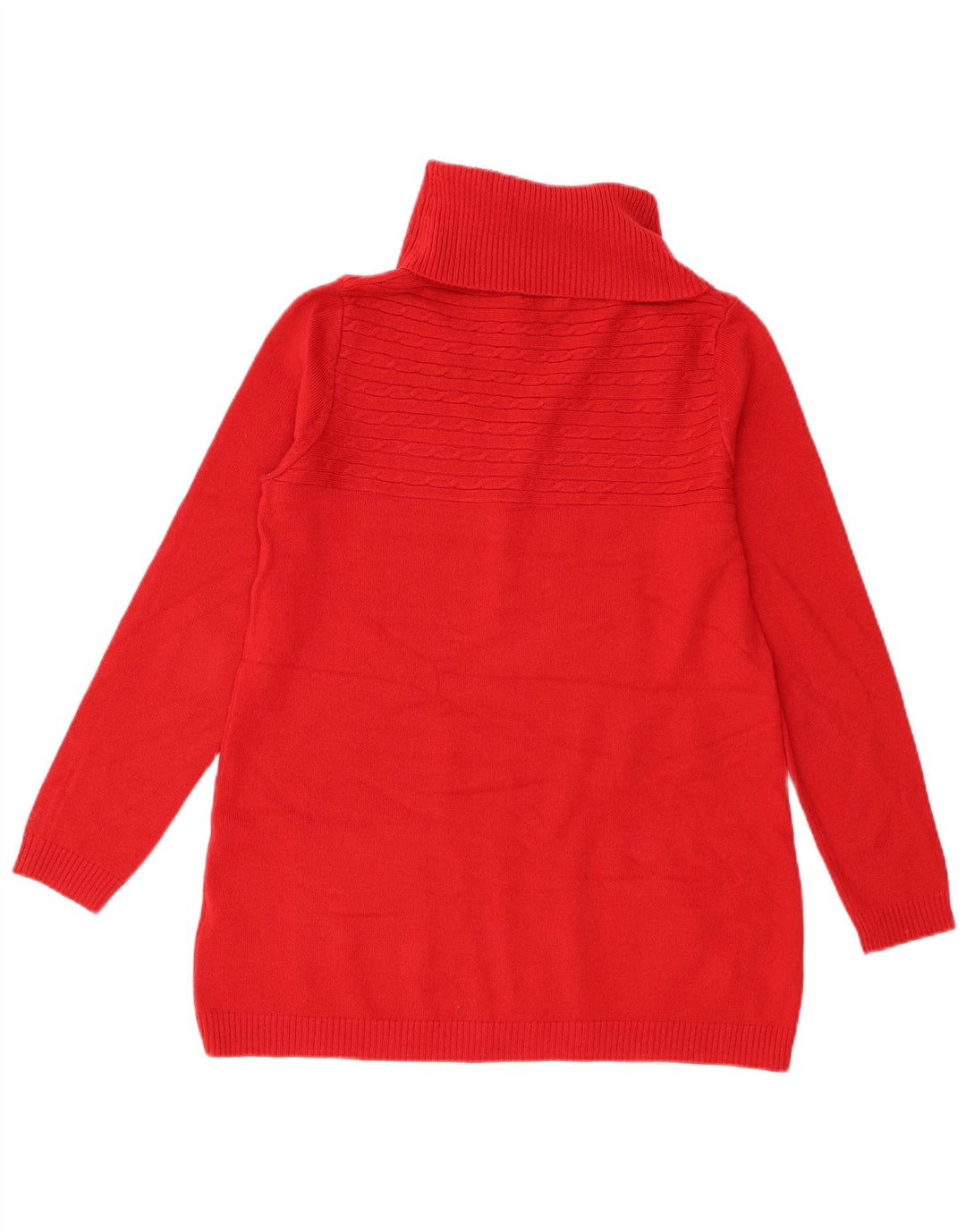 Suéter feminino M&Co com gola redonda Reino Unido 12 acrílico vermelho médio
