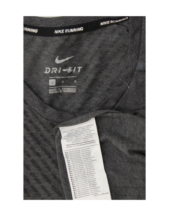 Camiseta Nike Masculina Dri Fit Top Grande Cinza Colourblock Poliéster