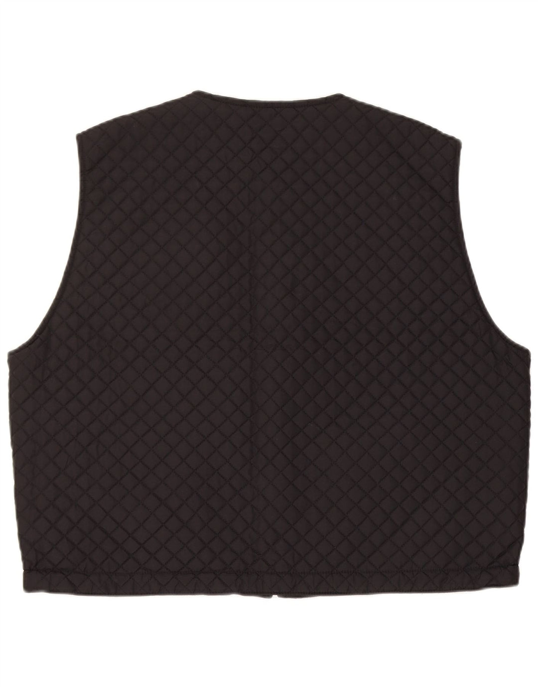 Colete acolchoado reversível grande vintage feminino Reino Unido 12 nylon preto médio