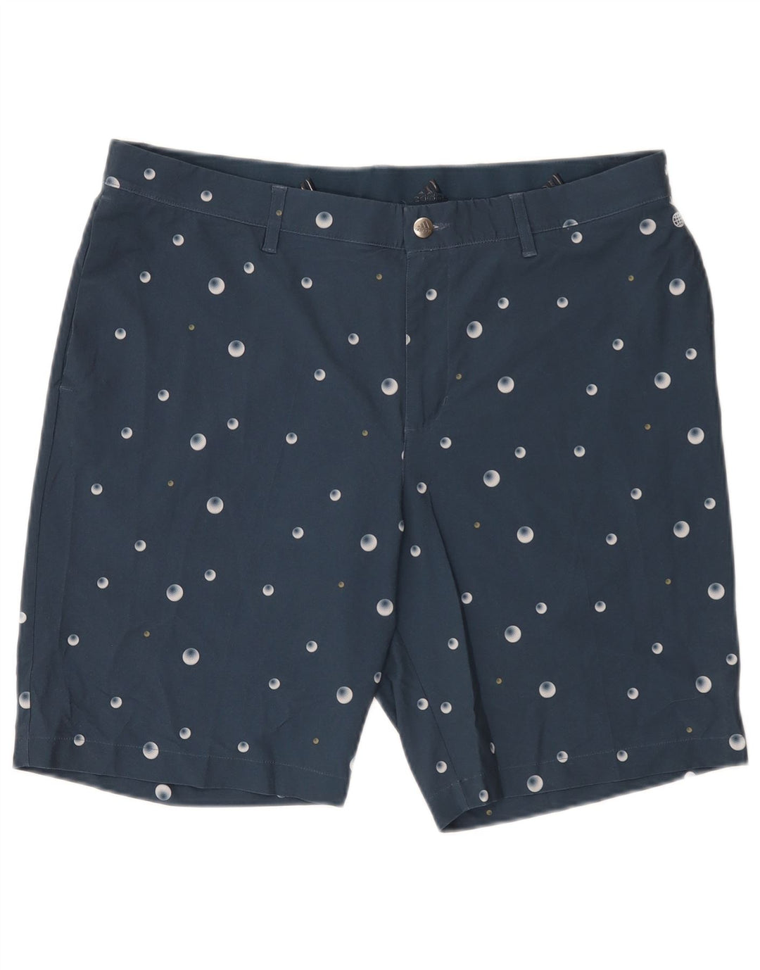 Adidas Mens Chino Shorts W36 Grande Poliéster Manchado Azul Marinho