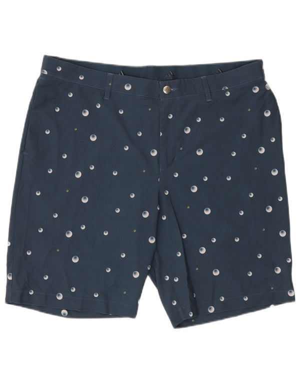Adidas Mens Chino Shorts W36 Grande Poliéster Manchado Azul Marinho