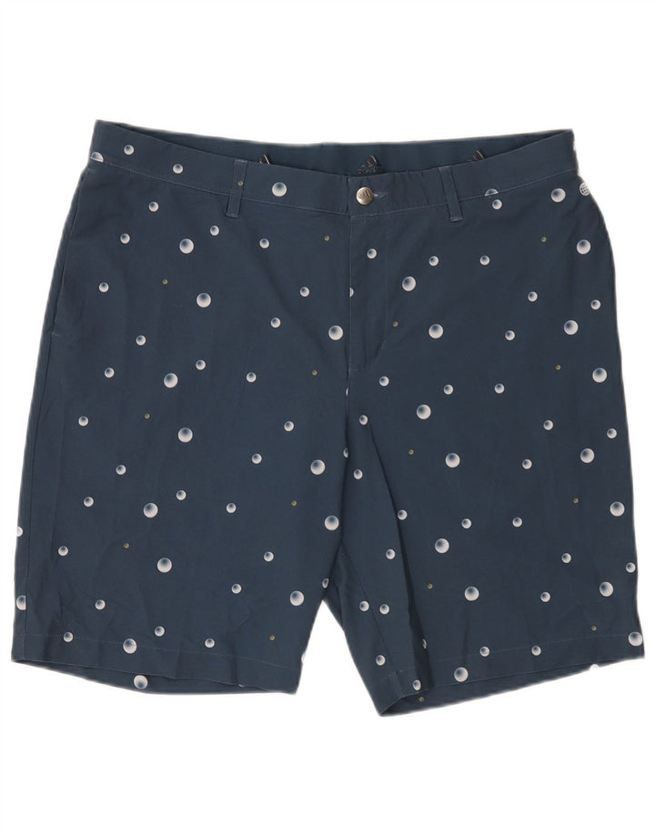 Adidas Mens Chino Shorts W36 Grande Poliéster Manchado Azul Marinho