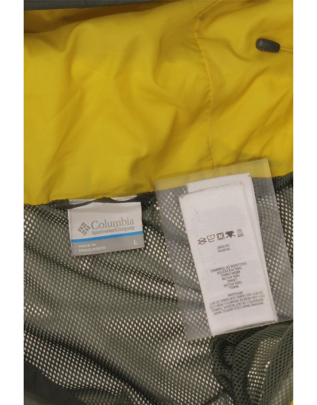 Jaqueta de chuva masculina COLUMBIA Omni-Tech com capuz Reino Unido 40 grande cáqui nylon