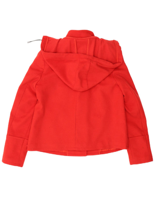 Jaqueta feminina com capuz Stefanel IT 48 XL lã virgem vermelha