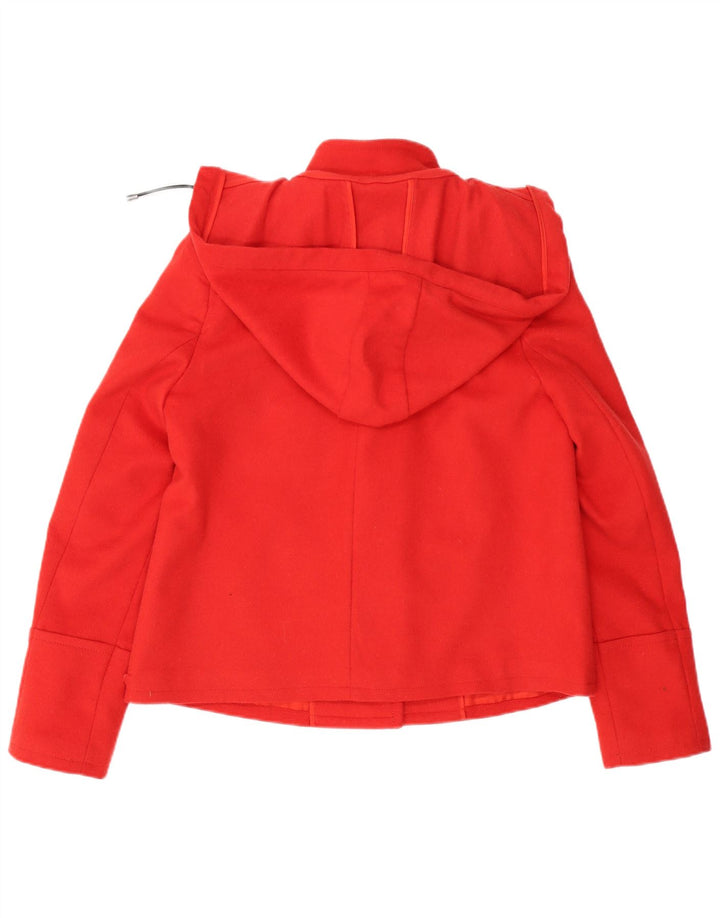 Jaqueta feminina com capuz Stefanel IT 48 XL lã virgem vermelha