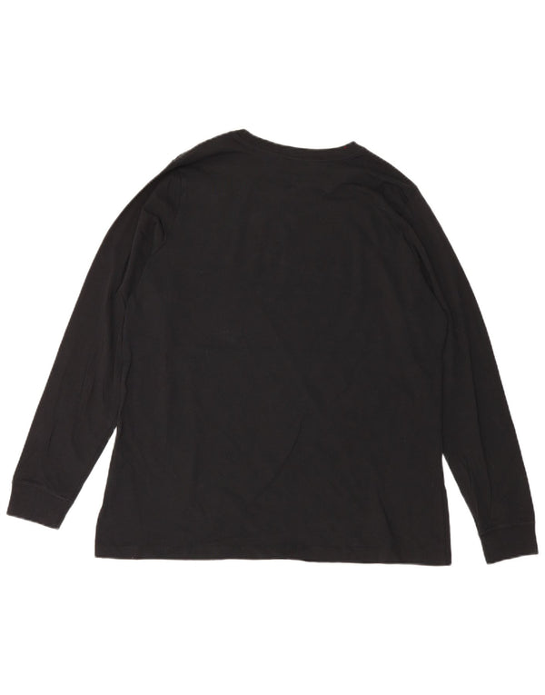 Top gráfico feminino Nike manga comprida UK 18 XL preto algodão