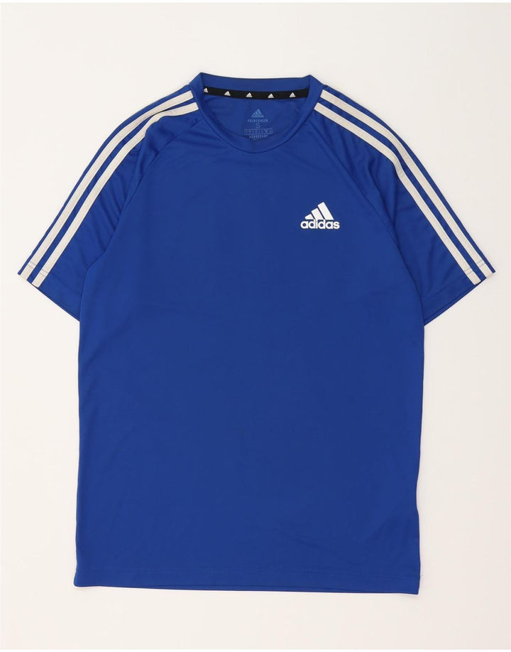 Camiseta Adidas Masculina Climalite Top Pequeno Azul Poliéster