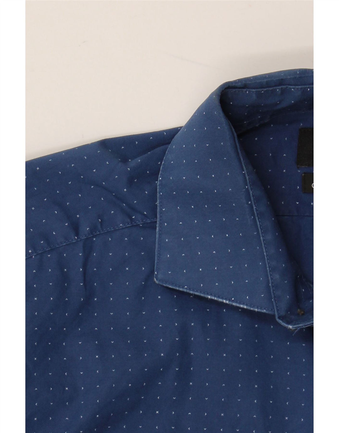 Camisa masculina CALVIN KLEIN JEANS tamanho 33/32 15 1/2 azul médio manchado