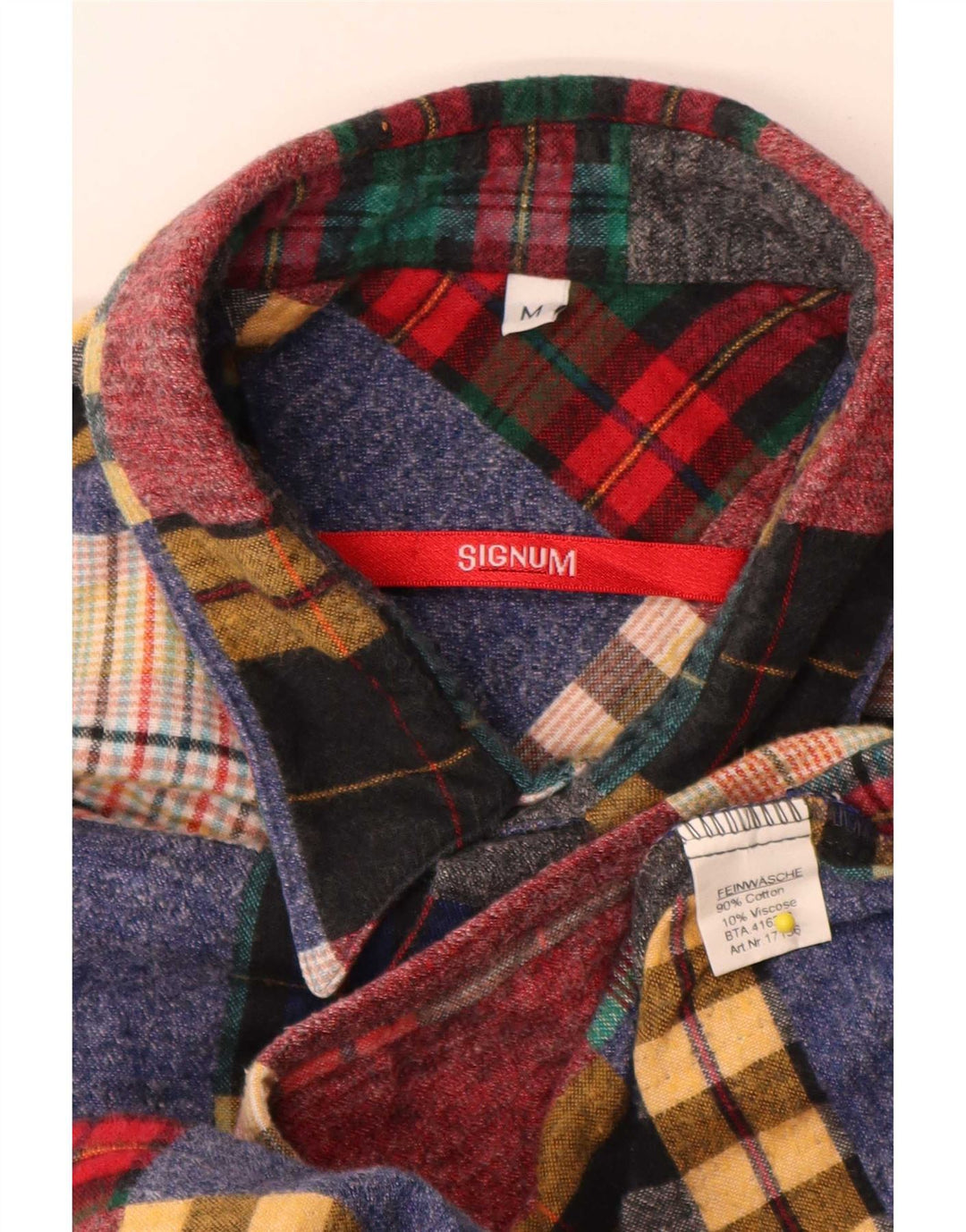 Camisa masculina de flanela Signum de algodão xadrez médio multicolorido