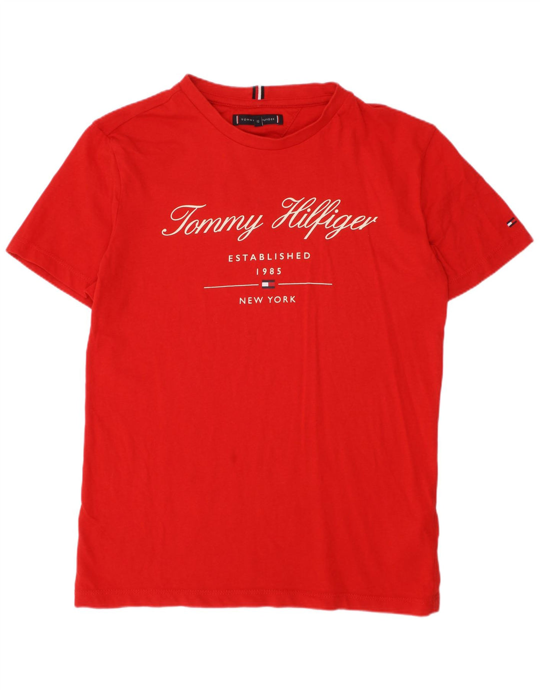 TOMMY HILFIGER Camiseta gráfica masculina 11-12 anos algodão vermelho