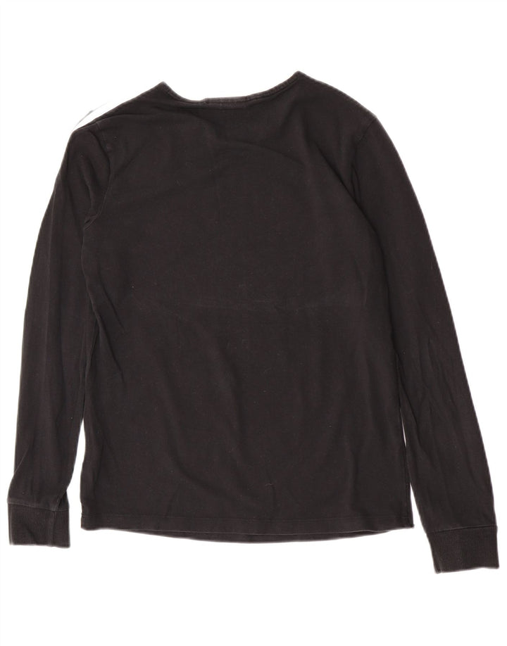 Top Feminino Adidas Manga Longa UK 10 Pequeno Algodão Preto