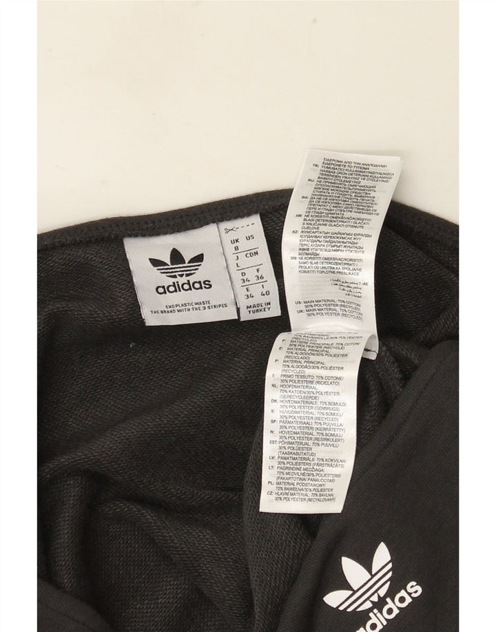 Adidas Womens Oversized Crop Sweatshirt Jumper Reino Unido 8 Pequeno Preto