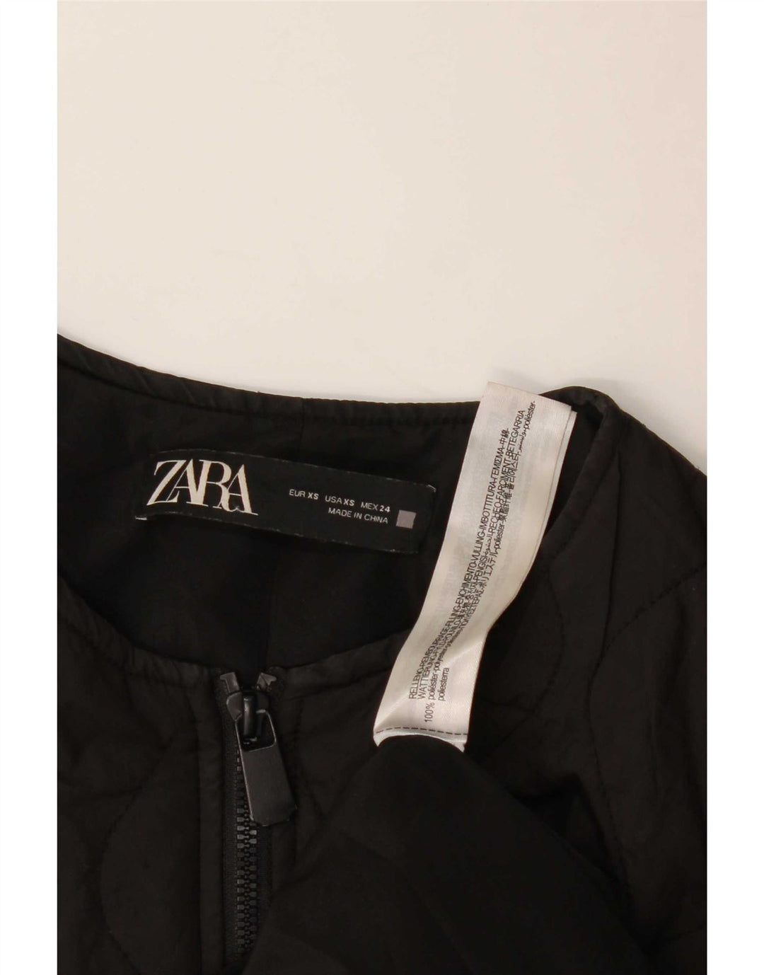 Jaqueta acolchoada oversized feminina Zara UK 6 XS poliéster preto