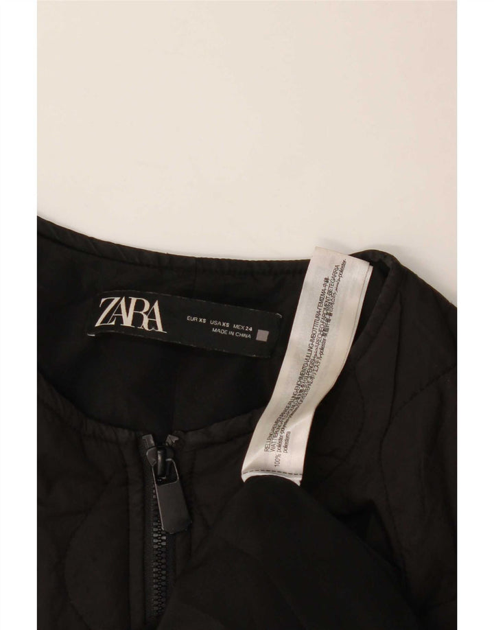 Jaqueta acolchoada oversized feminina Zara UK 6 XS poliéster preto